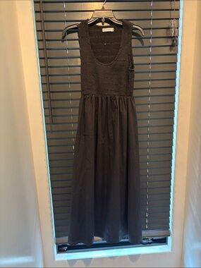 Faithfull the Brand Black Crochet Bodice Maxi Dress